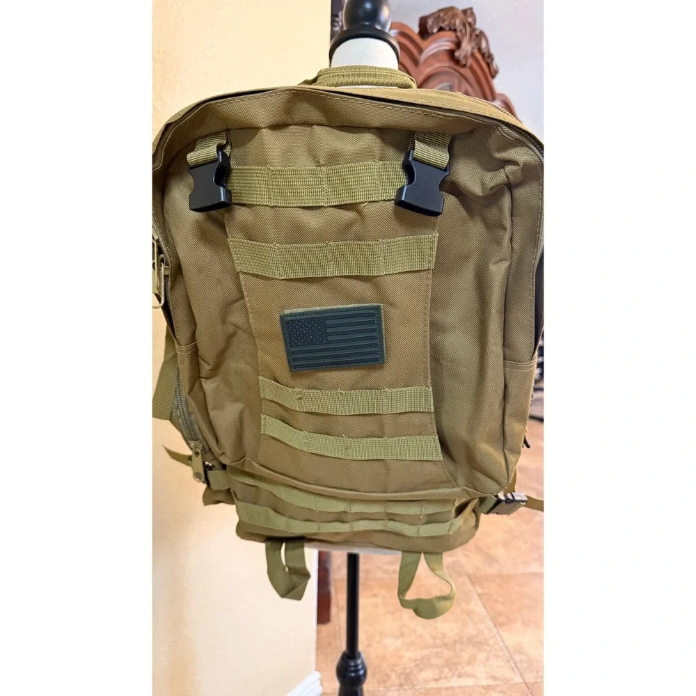 Tactical Military Backpack Tan MOLLE Rucksack Hiking‎ Bug Out Travel Pack